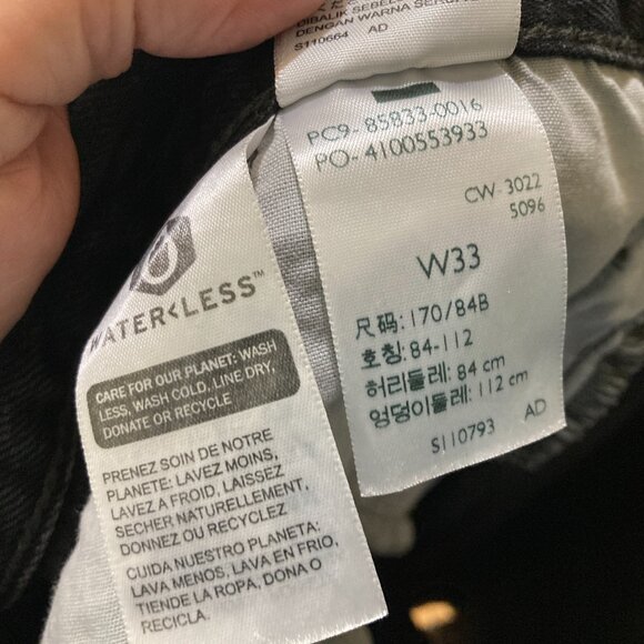 Levi's Premium 501 Women Sz 33 Black Distressed Button fly Jean Shorts High Rise - Picture 9 of 9